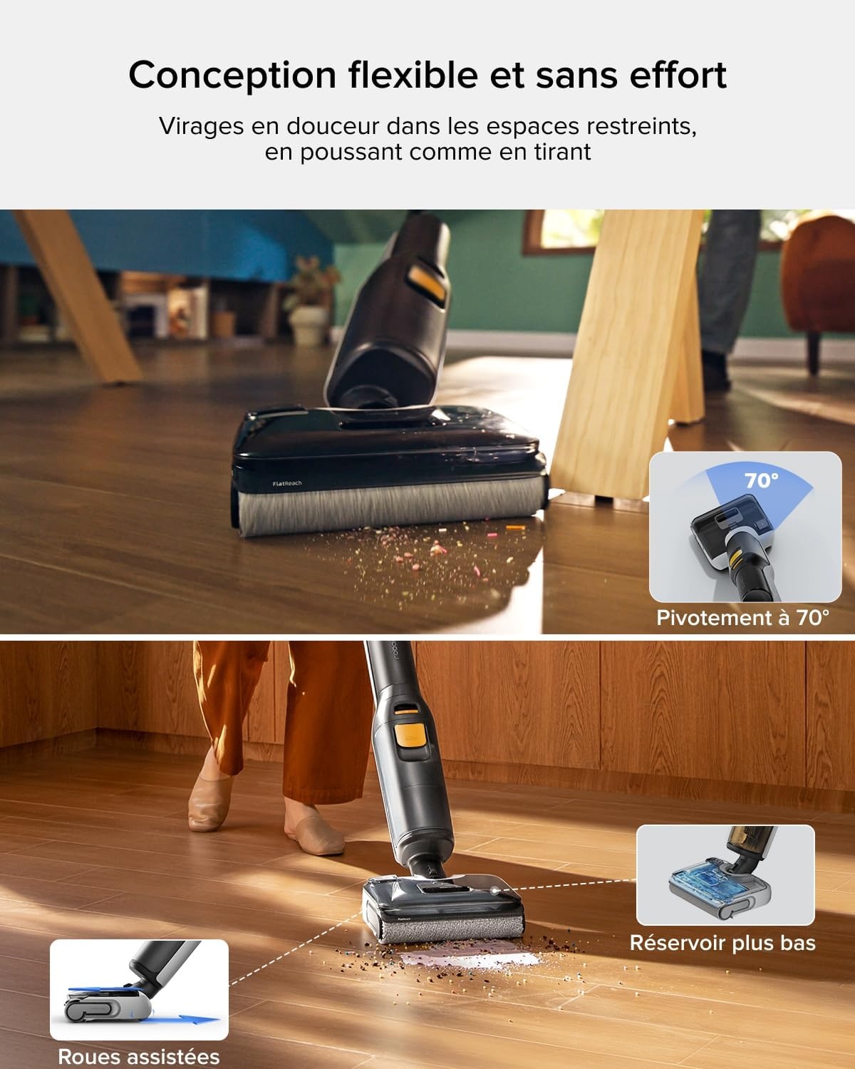 Aspirateur laveur 2-en-1 Noir gris Taille L - 42% de remise