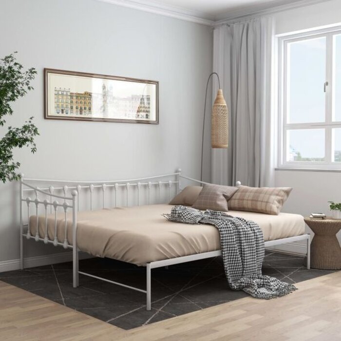 Vidaxl Canapé-lit gigogne métal blanc 90x200 cm - 41% de remise