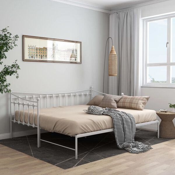 Vidaxl Canapé-lit gigogne métal blanc 90x200 cm - 41% de remise