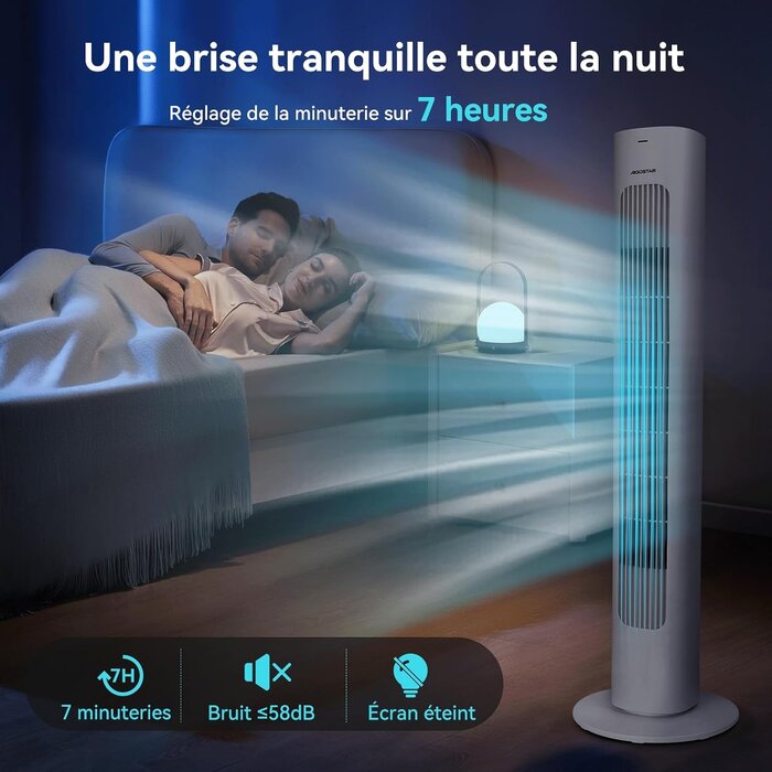 Ventilateur colonne blanc taille L - 40% de remise