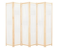 Vidaxl Paravent 6 panneaux crème - 240x170cm - 40% de remise