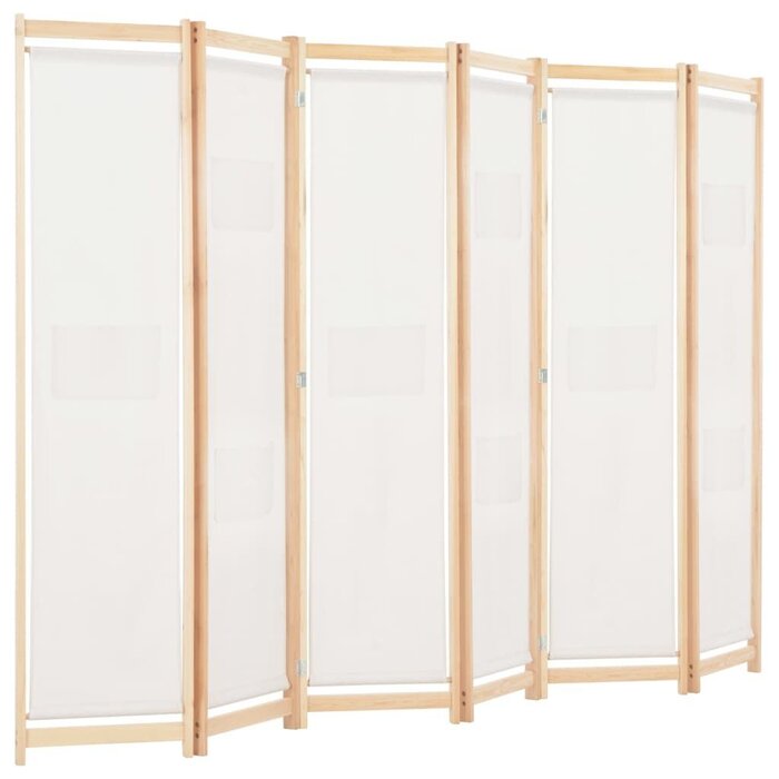 Vidaxl Paravent 6 panneaux crème - 240x170cm - 40% de remise