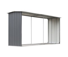 Vidaxl Abri pour bois de chauffage en acier galvanisé - 330x92x153 cm - 35% de remise
