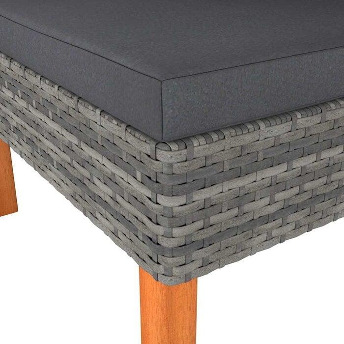 Vidaxl Lot de 2 canapés d'angle XL gris, résine tressée et eucalyptus, 34% de remise