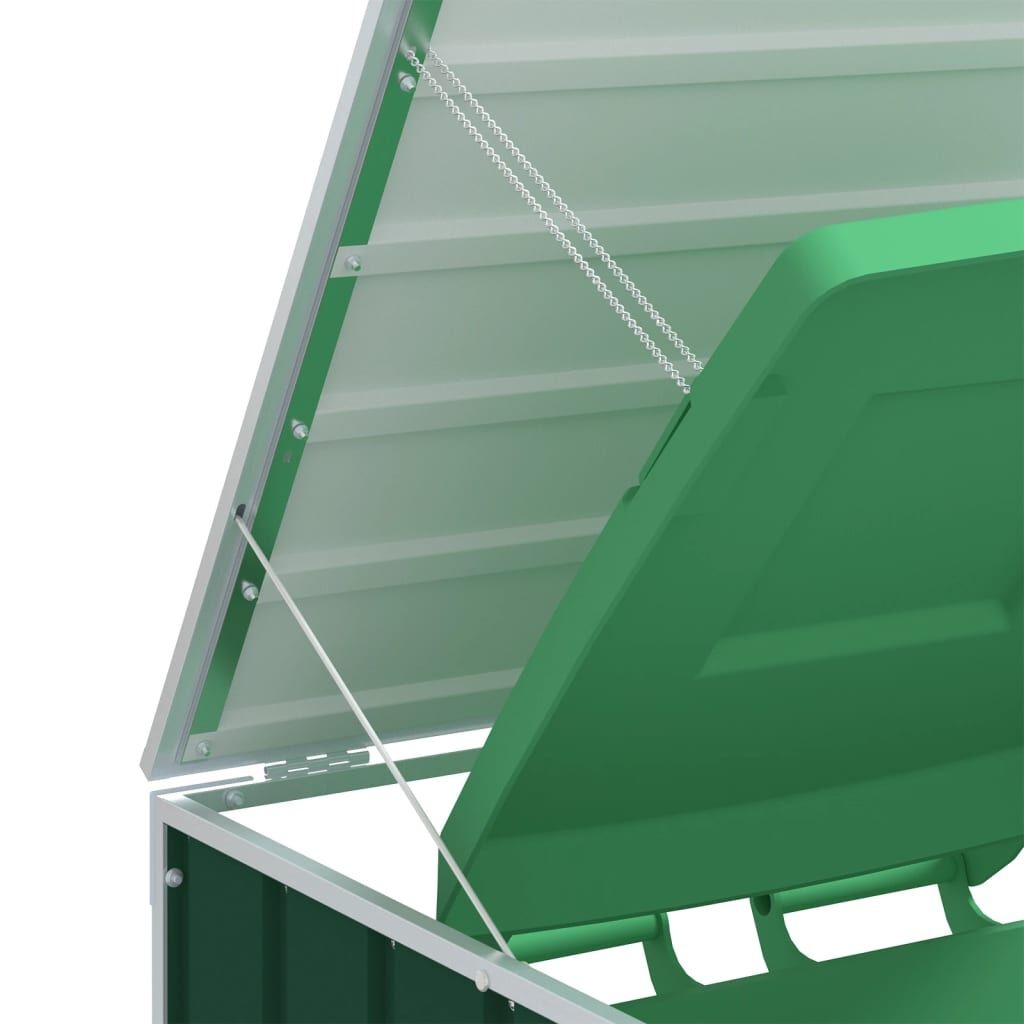 Vidaxl Abri pour 3 poubelles en acier vert 216x81x115 cm - 41% de remise