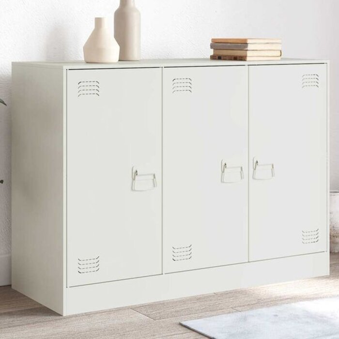 Vidaxl Dressoir en acier blanc 99x39x73 cm - 41% de remise