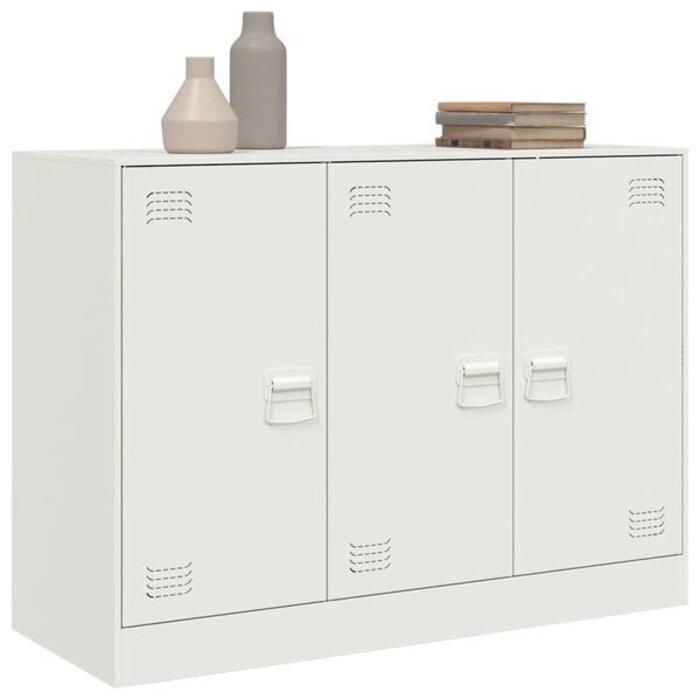 Vidaxl Dressoir en acier blanc 99x39x73 cm - 41% de remise