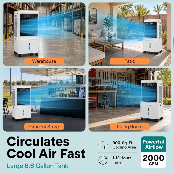 Rafraîchisseur d'air 25L Wi-Fi - 84m² - 41% de remise sur cet article