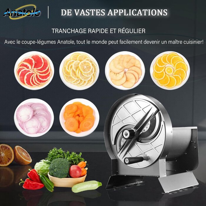 Trancheuse manuelle inox - 41% de remise - Épaisseur réglable 0-13 mm