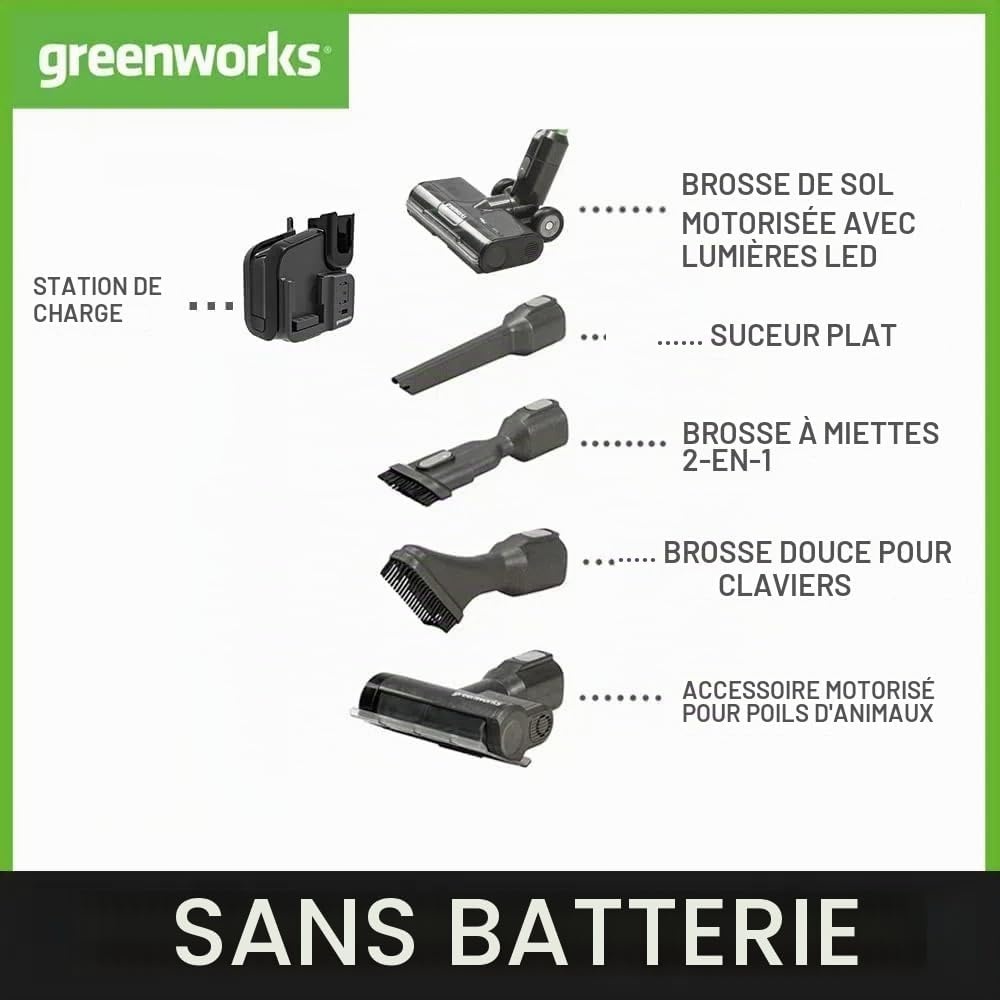 Aspirateur Balai Sans Fil 24V 500W - Vert - 41% de remise