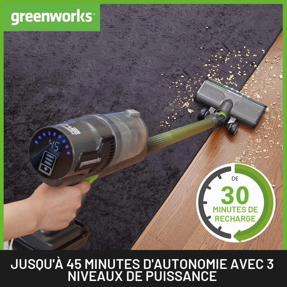 Aspirateur Balai Sans Fil 24V 500W - Vert - 41% de remise