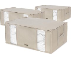 Lot de 3 boîtes de rangement sous vide XXL 210L beige - 33% de remise