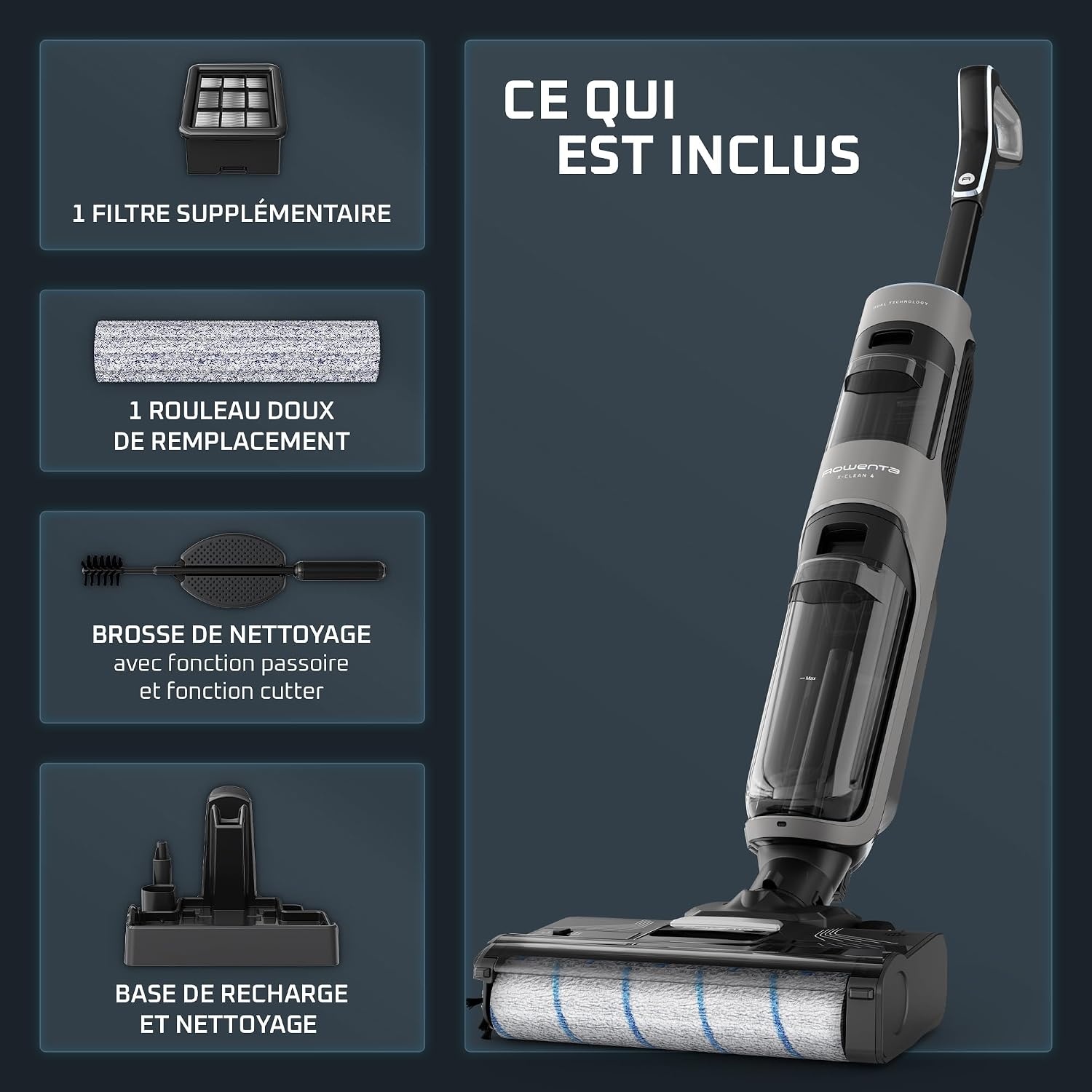 Aspirateur laveur sans fil X-Clean 4 - 42% de remise - Gris