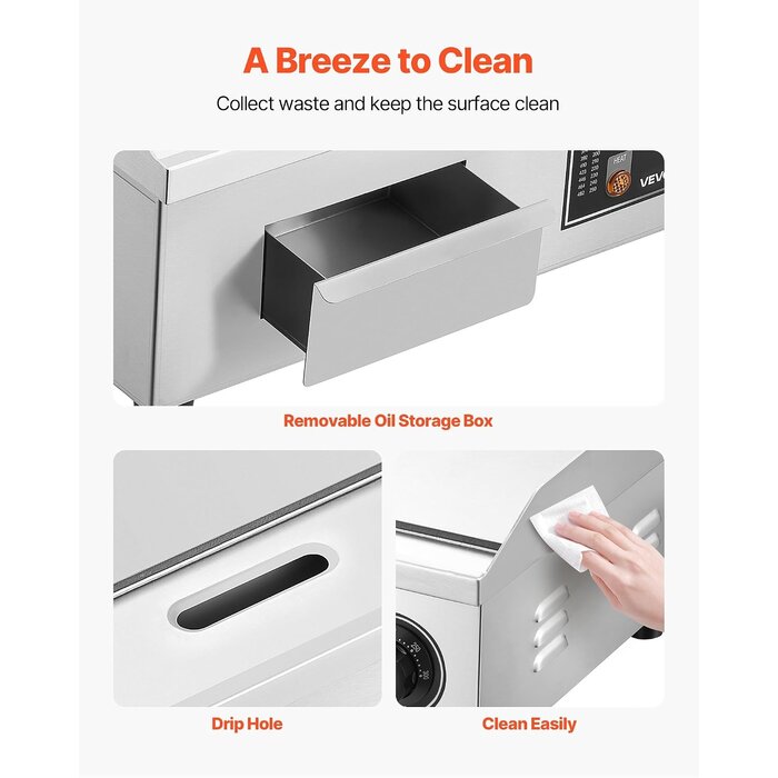 Plaque de cuisson pro électrique 2800W Chrome Taille M - 36% de remise