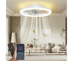 Ventilateur de plafond LED 40 cm, 6 vitesses, dimmable - 32% de remise