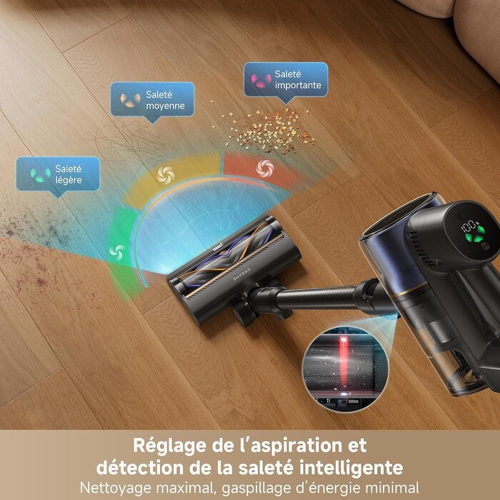Dreame Aspirateur Balai Sans Fil 26000 Pa - 90 min d'autonomie - 42% de remise