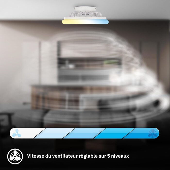 Ventilateur de plafond LED dimmable Ø38cm - Blanc - 39% de remise