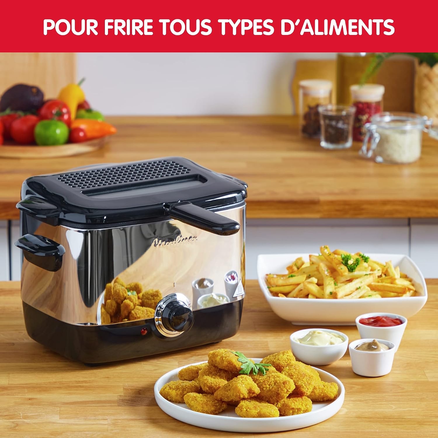Mini friteuse 1 litre 1000W - Inox - 40% de remise