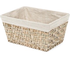 Panier de rangement en jonc de mer - 38,5x28,5 cm - 36% de remise