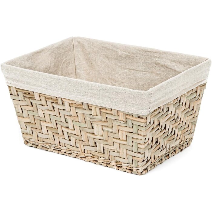 Panier de rangement en jonc de mer - 38,5x28,5 cm - 36% de remise