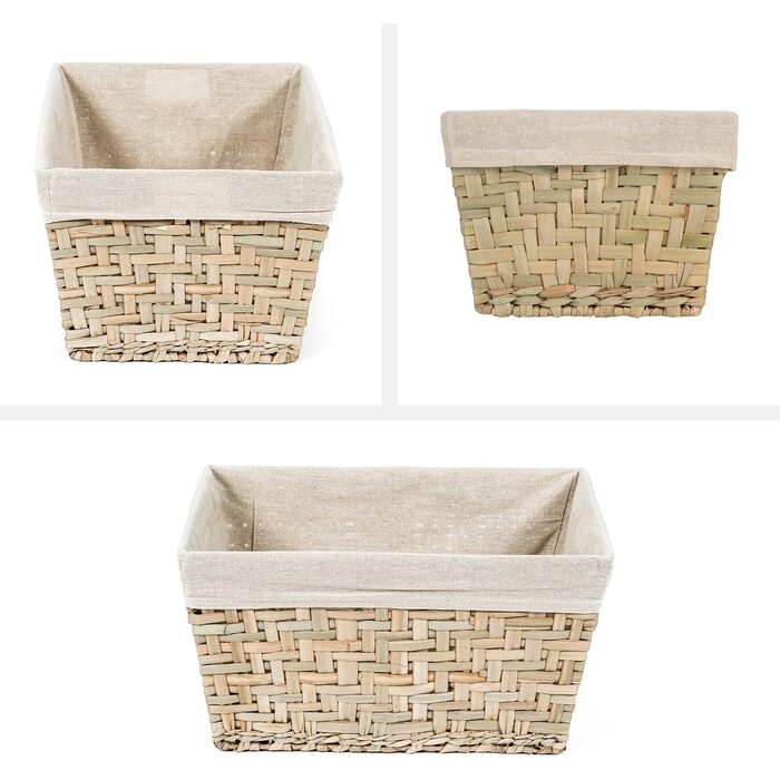 Panier de rangement en jonc de mer - 38,5x28,5 cm - 36% de remise