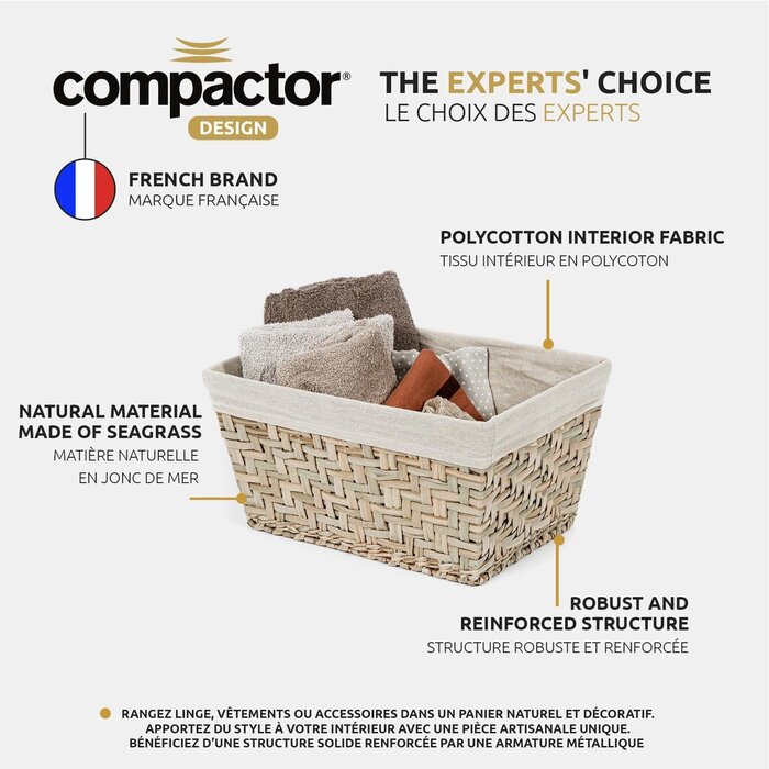 Panier de rangement en jonc de mer - 38,5x28,5 cm - 36% de remise