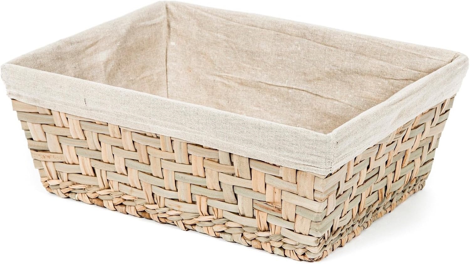 Panier de rangement en jonc de mer - 38,5x28,5 cm - 36% de remise
