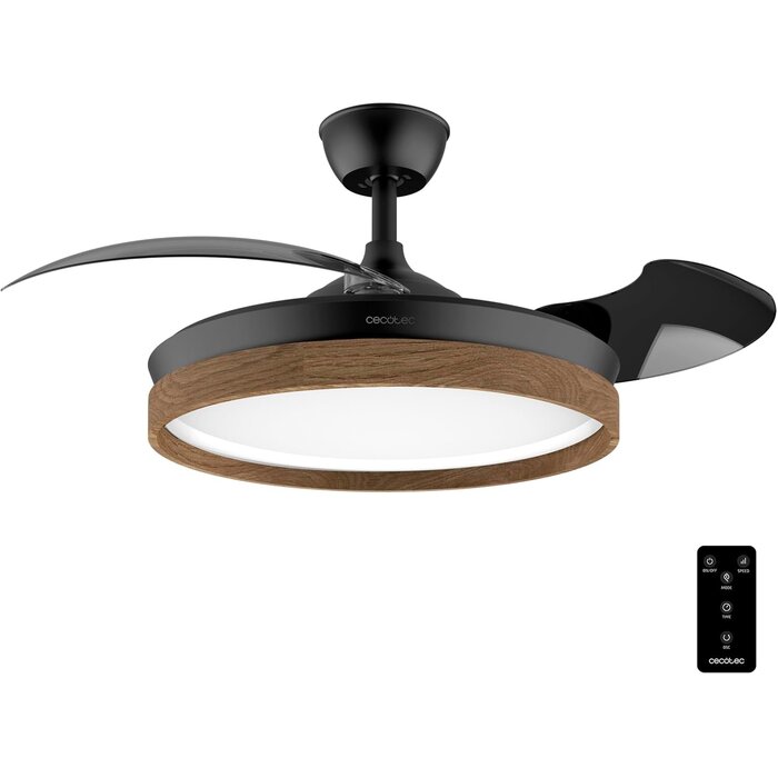 Cecotec Ventilateur plafond 106cm Noir/Bois LED - 41% de remise - État déballé