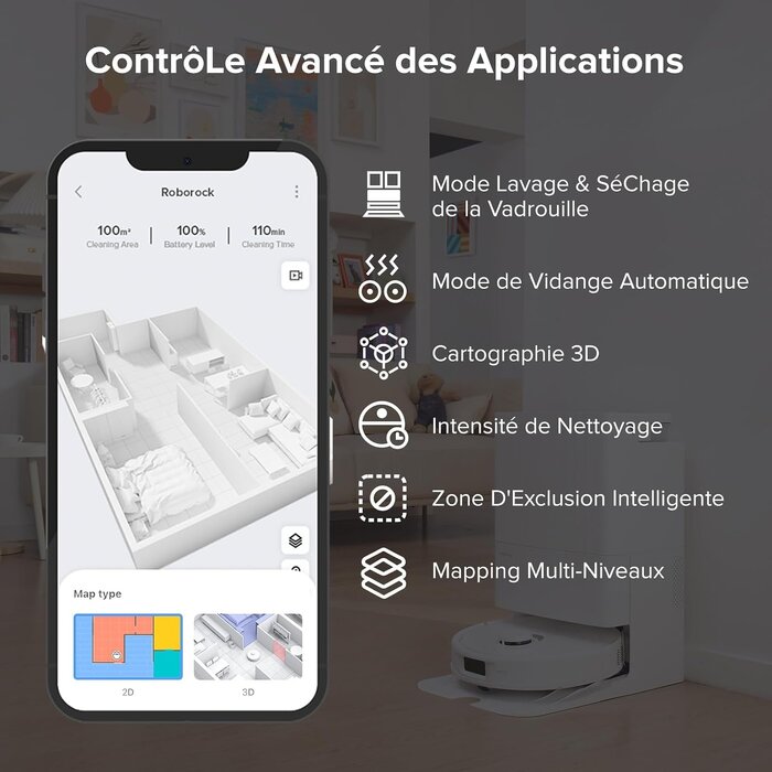 Robot aspirateur laveur avec station auto-nettoyante - 42% de remise