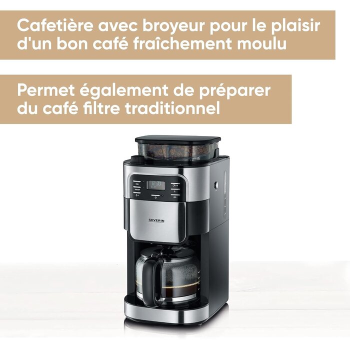 Cafetière avec broyeur 10 tasses - 35% de remise