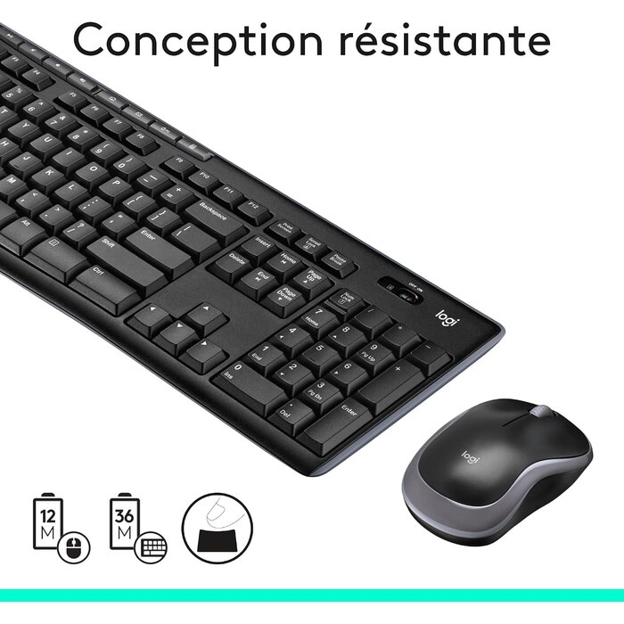 Logitech Ensemble clavier souris sans fil AZERTY - 37% de remise