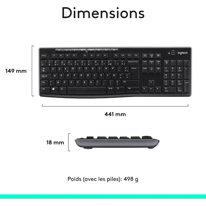 Logitech Ensemble clavier souris sans fil AZERTY - 37% de remise