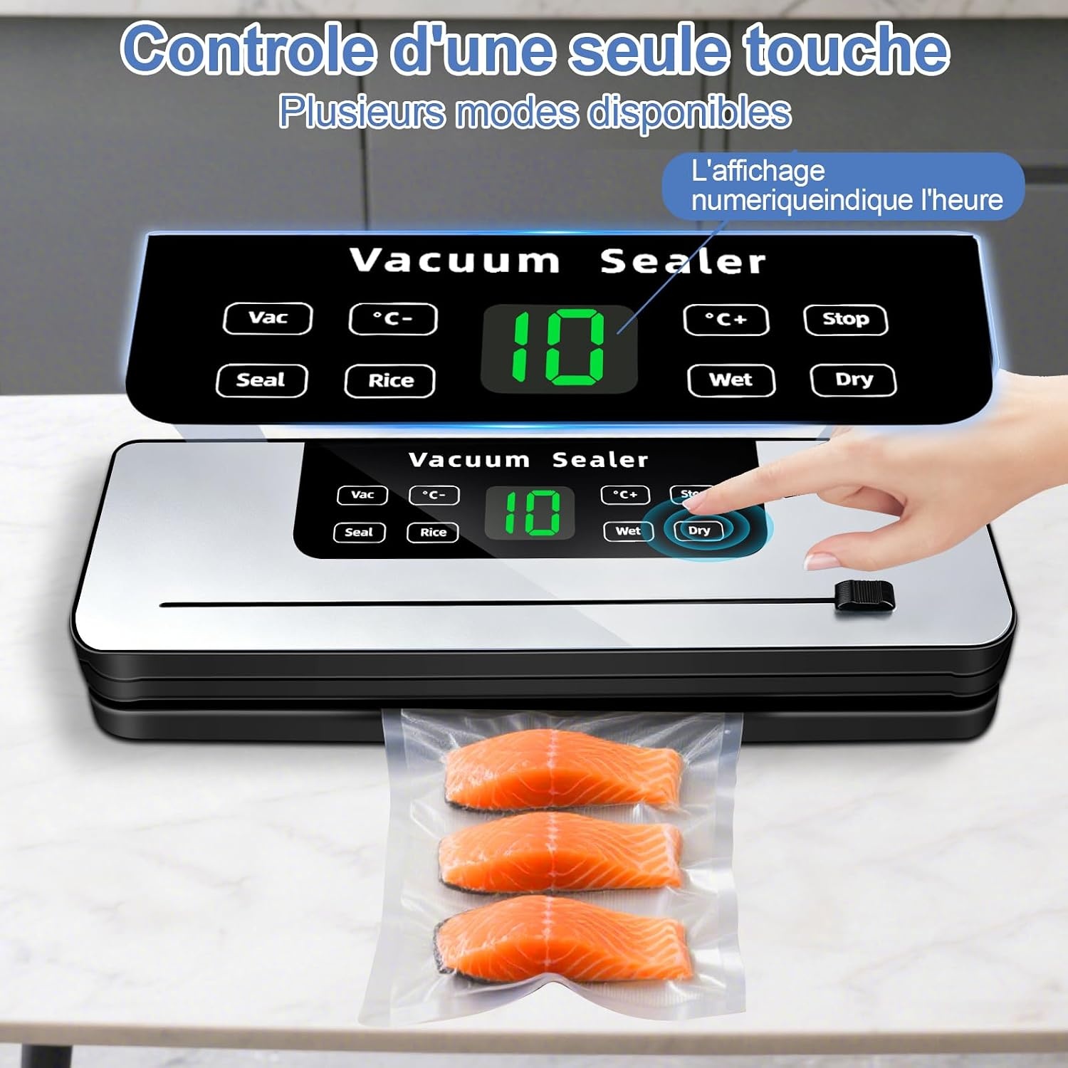 Machine sous vide automatique 65 kPa avec 20 sacs - 37% de remise