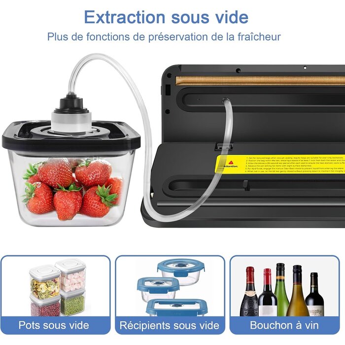 Machine sous vide automatique 65 kPa avec 20 sacs - 37% de remise