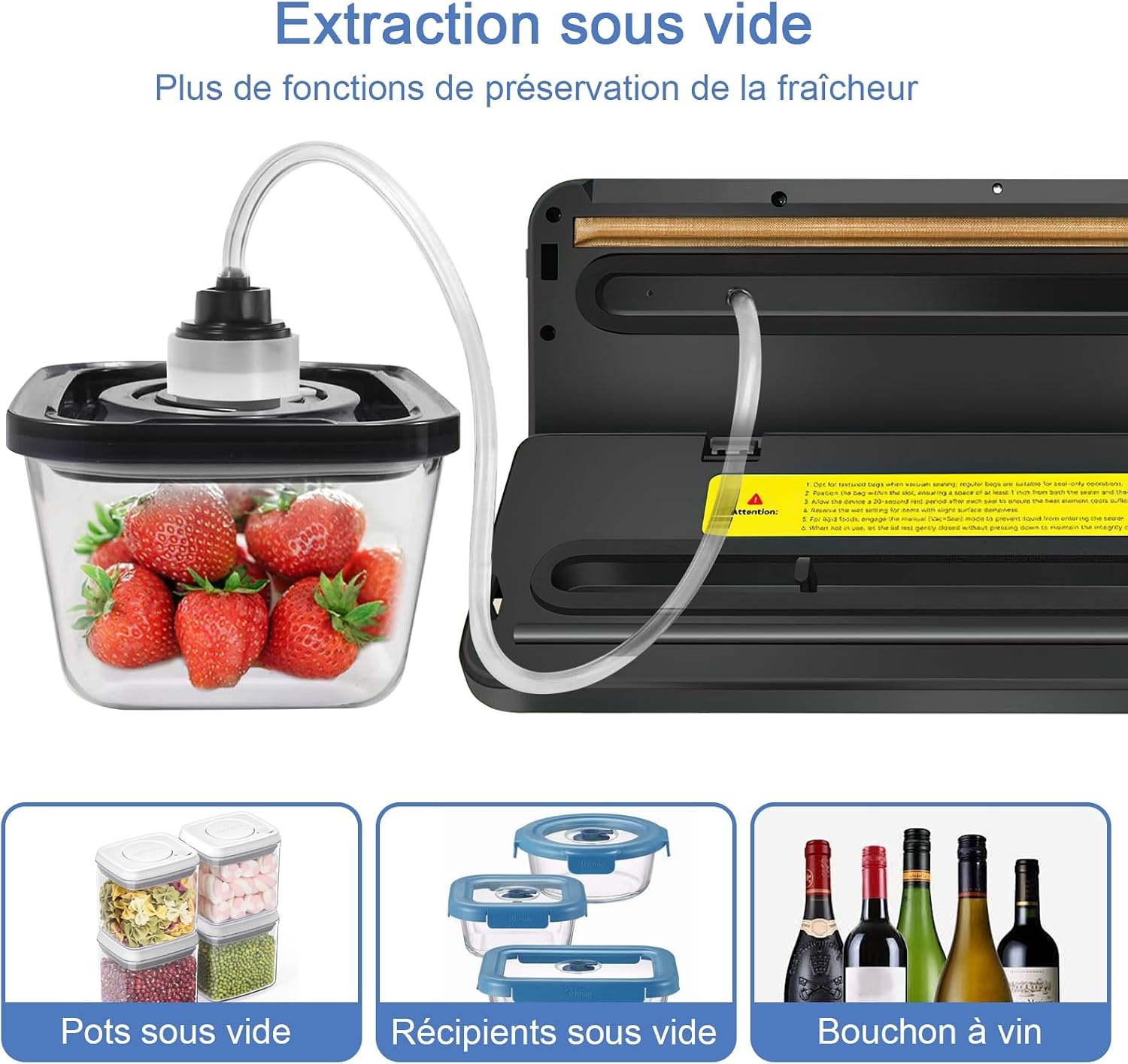 Machine sous vide automatique 65 kPa avec 20 sacs - 37% de remise