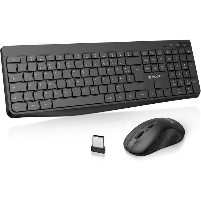 Ensemble clavier souris sans fil QWERTZ - Noir - 36% de remise