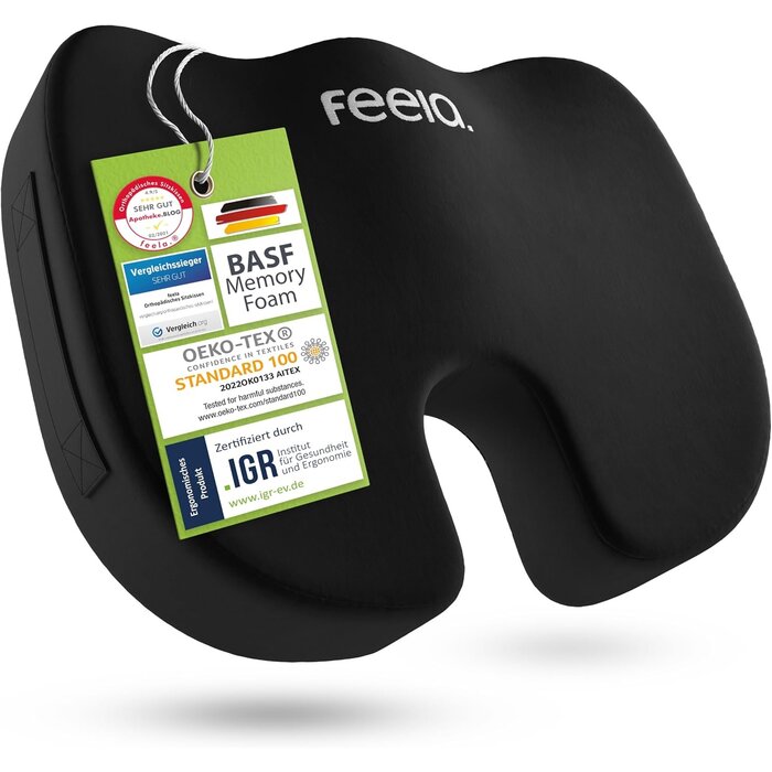 Coussin orthopédique ergonomique coccyx - Noir - 39% de remise