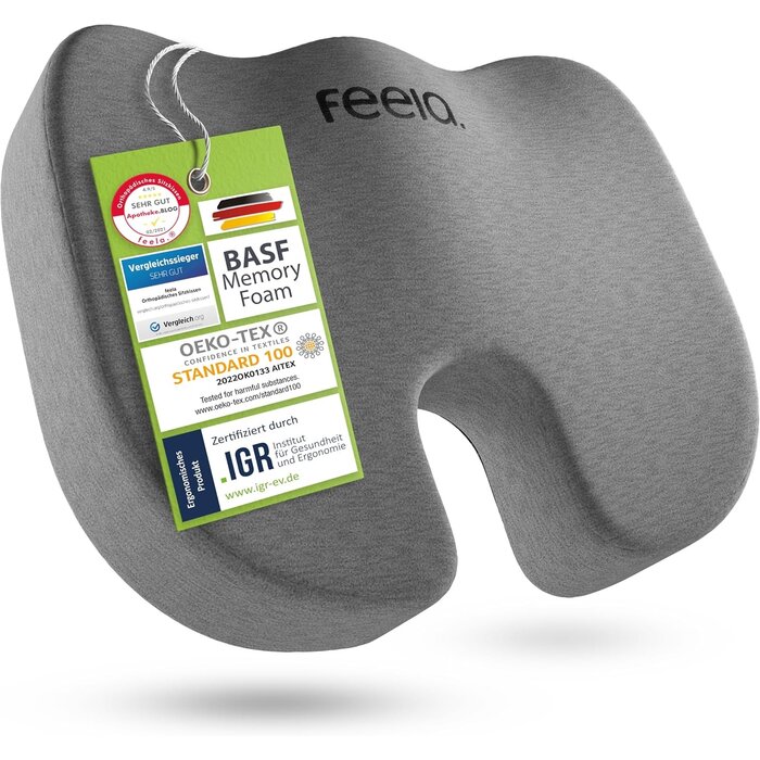 Coussin orthopédique ergonomique coccyx - Noir - 39% de remise