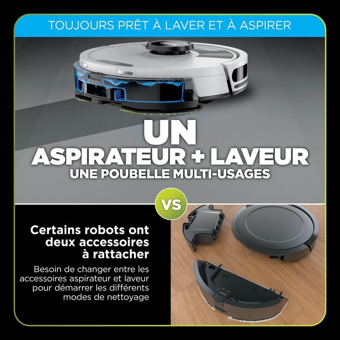 Robot aspirateur et laveur 2-en-1 LiDAR - 42% de remise