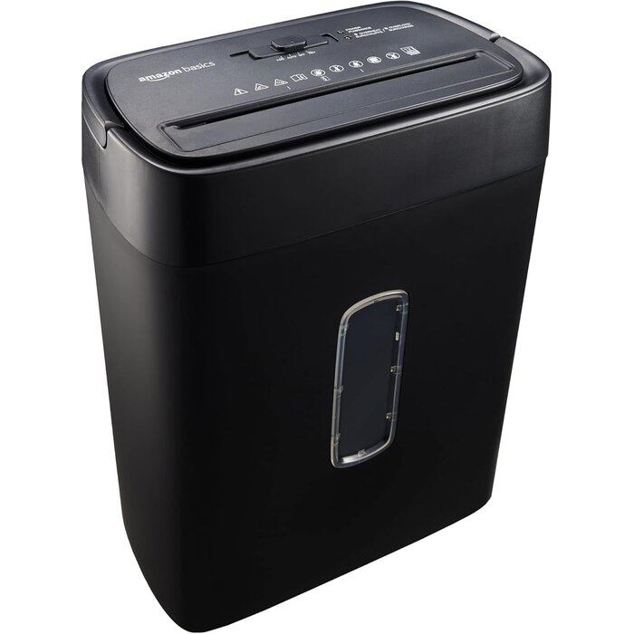 Amazon Basics Destructeur de documents coupe croisée 12 feuilles Noir M - 36% de remise
