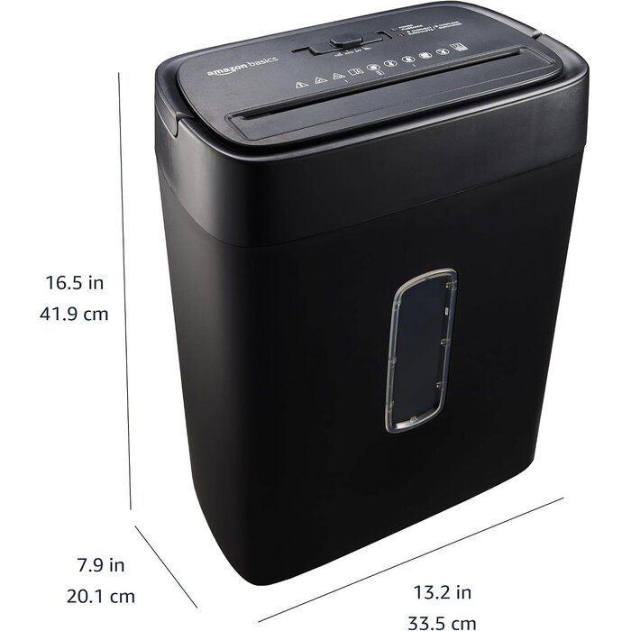 Amazon Basics Destructeur de documents coupe croisée 12 feuilles Noir M - 36% de remise