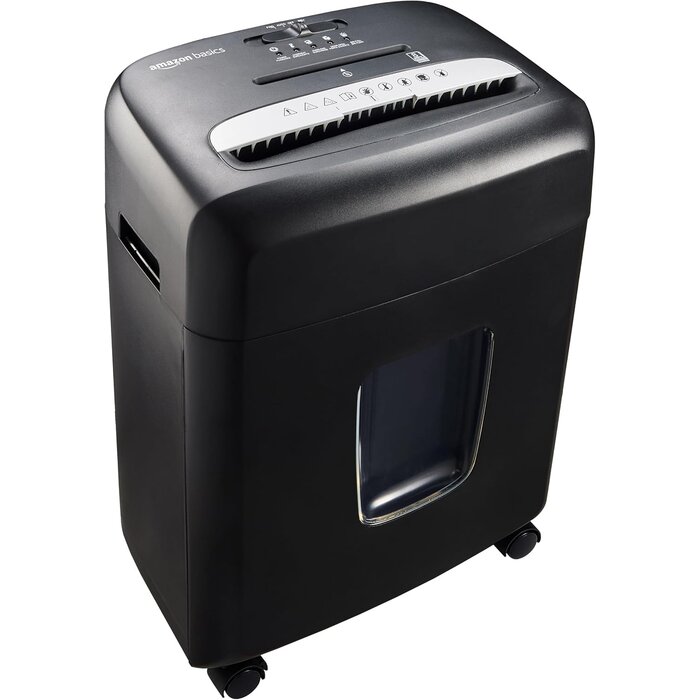 Amazon Basics Destructeur de documents coupe croisée 12 feuilles Noir M - 36% de remise
