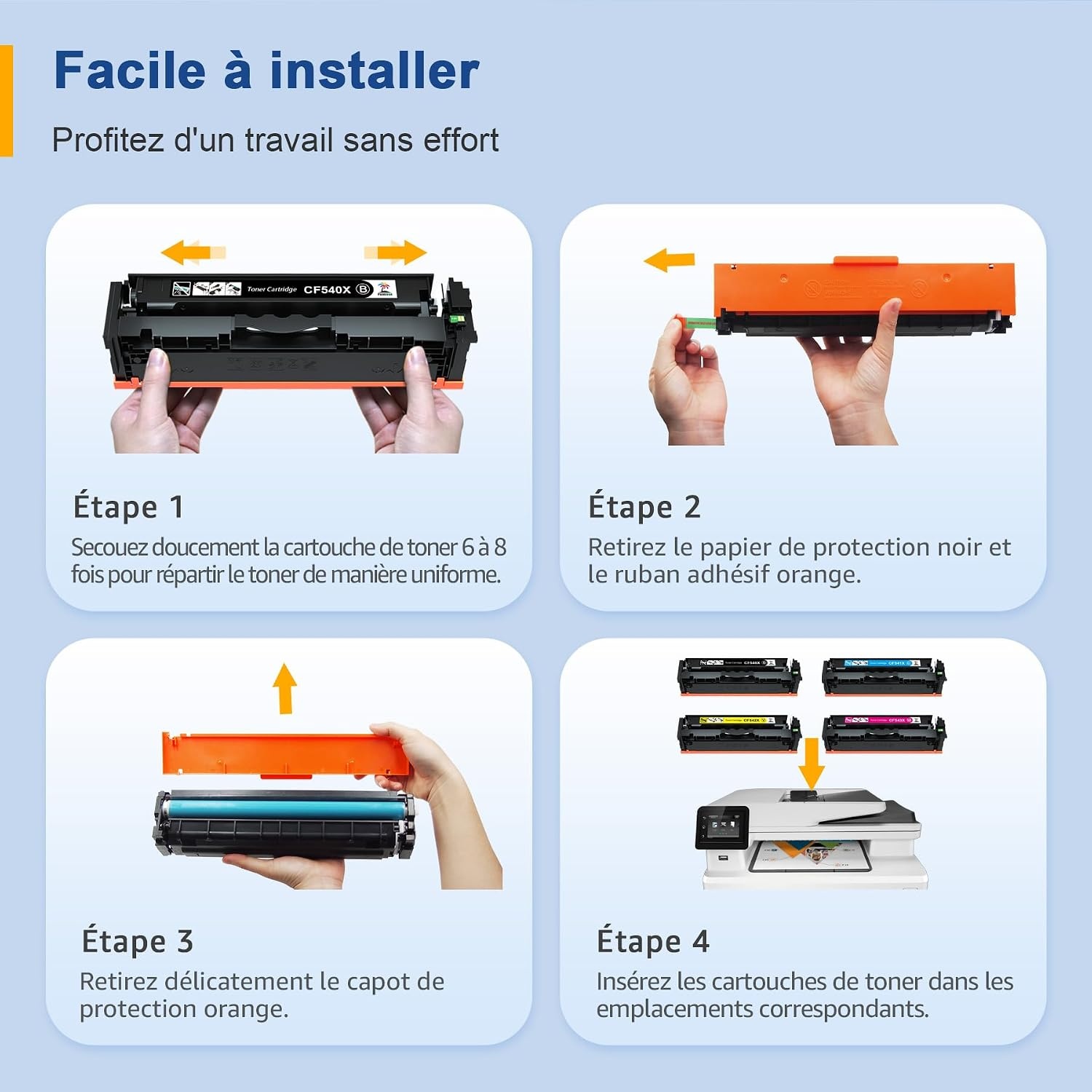 Pack 4 Toners Laser (Noir, Cyan, Magenta, Jaune) - 40% de remise - zwat - S