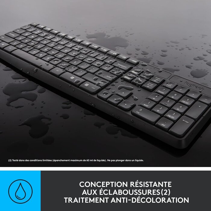 Logitech Ensemble clavier souris AZERTY Gris S - 37% de remise