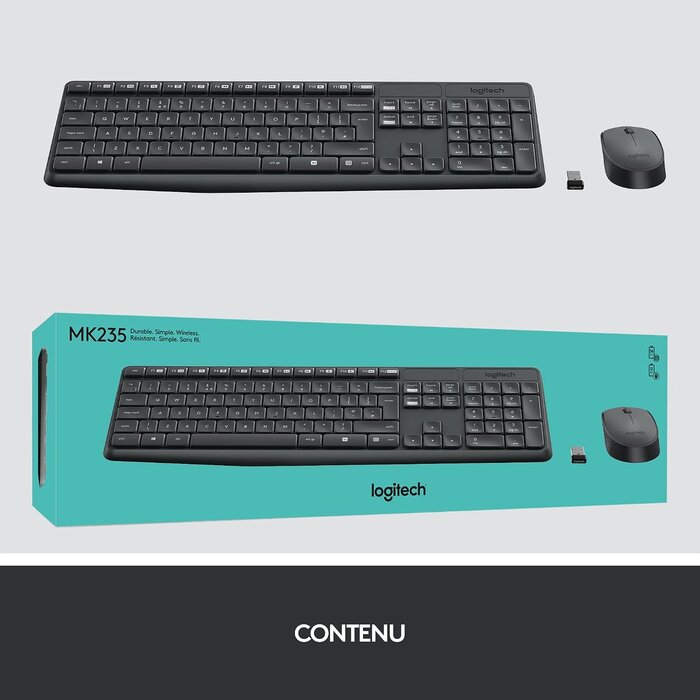 Logitech Ensemble clavier souris AZERTY Gris S - 37% de remise