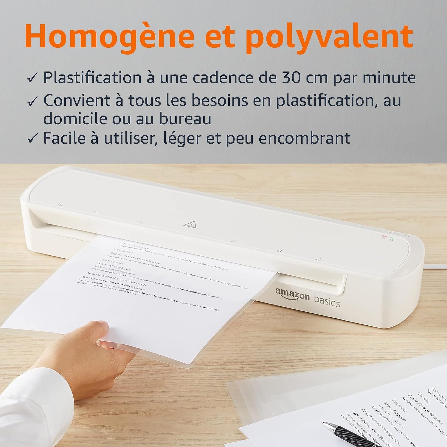 Amazon Basics Plastifieuse thermique A3 blanche - 32% de remise - Déballé / Bon état