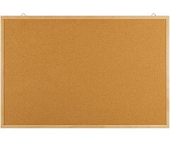 Tableau en liège 90x60 cm cadre bois bruin - 33% de remise