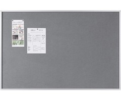 Tableau feutre gris 90x60cm cadre alu - 37% de remise - Noir - L