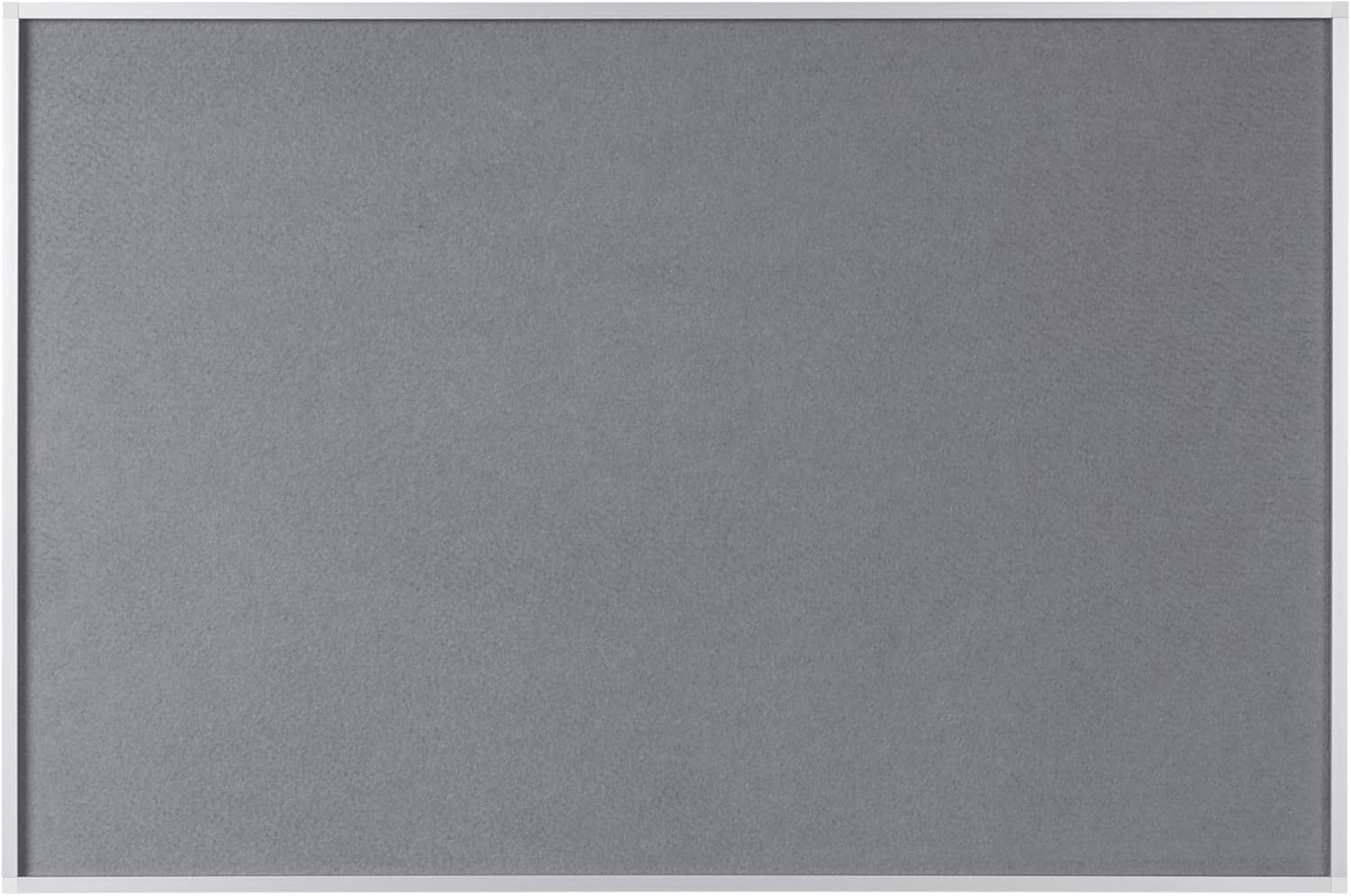 Tableau feutre gris 90x60cm cadre alu - 37% de remise - Noir - L