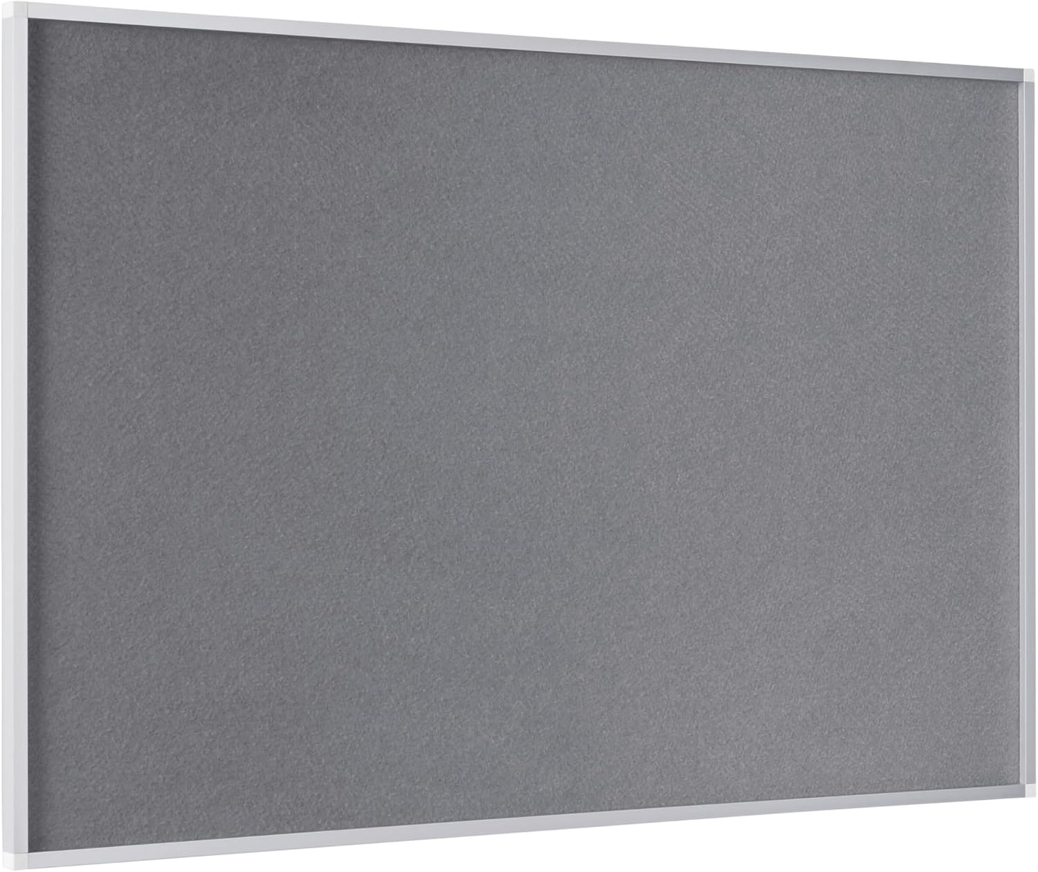 Tableau feutre gris 90x60cm cadre alu - 37% de remise - Noir - L